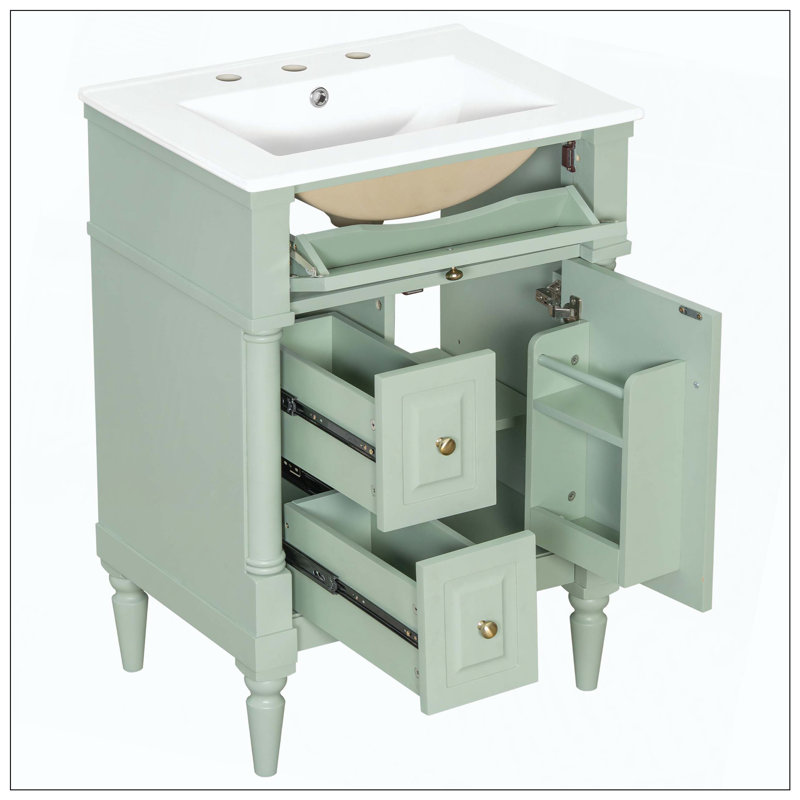 Lavabo de salle de bain autoportant, Green, 24"