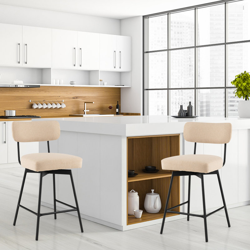 Lewanna Upholstered Bar Stool with Steel Frame