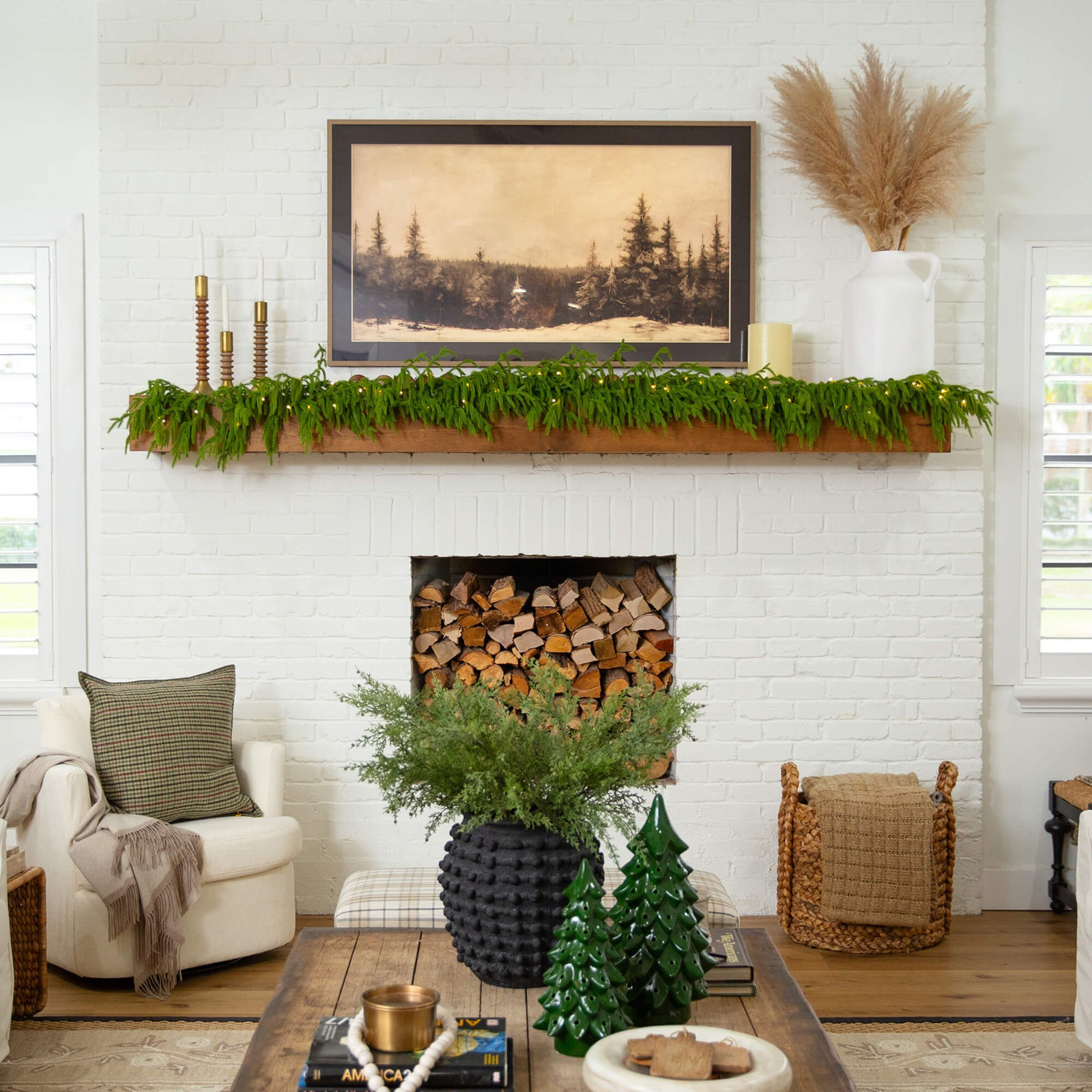 108" Silver Pre-Lit Christmas Garland, 9' L