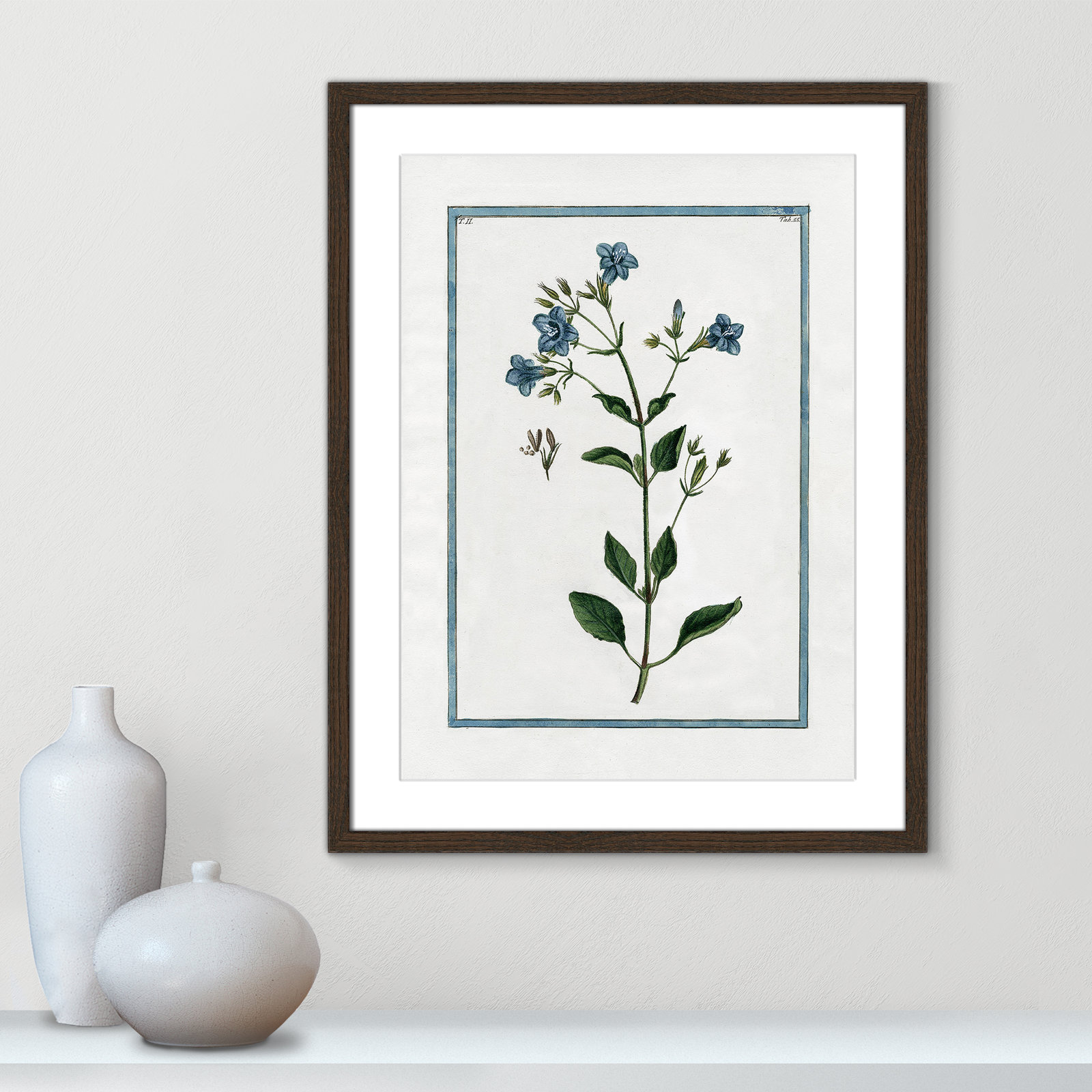 Shabby Elegance Botanical II - Framed Art, 17" W x 23" H, Walnut Framed