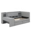 Lit de jour simple tapissier avec tiroirs, tablettes, armoires rabattables et table d'appoint-1860326451