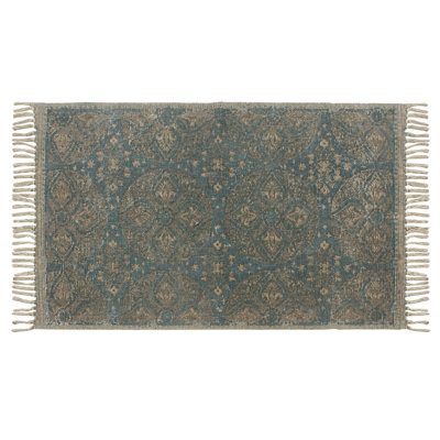 Hand Tufted Boho Accent Rug with Tassels