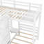 Lit superposé simple au-dessus de simple et simple avec escalier intégré et tiroir de rangement, blanc