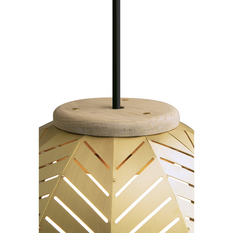 Amicus 1 - Light LED Pendant, 13.5" H x 15.8" W x 15.8" D, White Washed Oak Finish, E26
