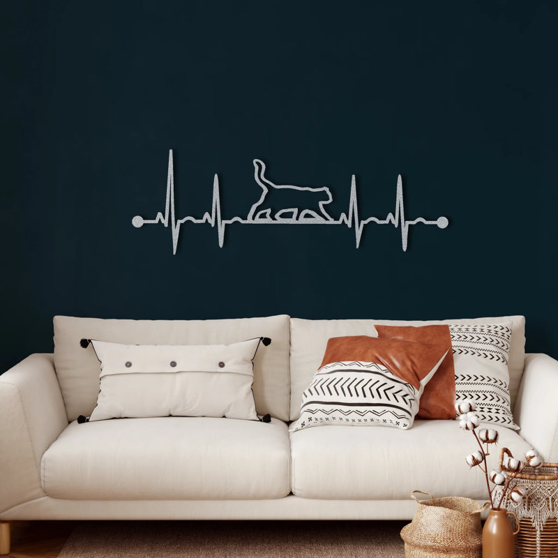 Alver Handmade Modern Wall Decor on Metal, Silver, 75cm H x 26cm W