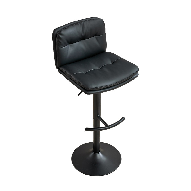 Tabouret de bar pivotant à hauteur réglable avec repose-pieds (ensemble de 1), Noir, 1