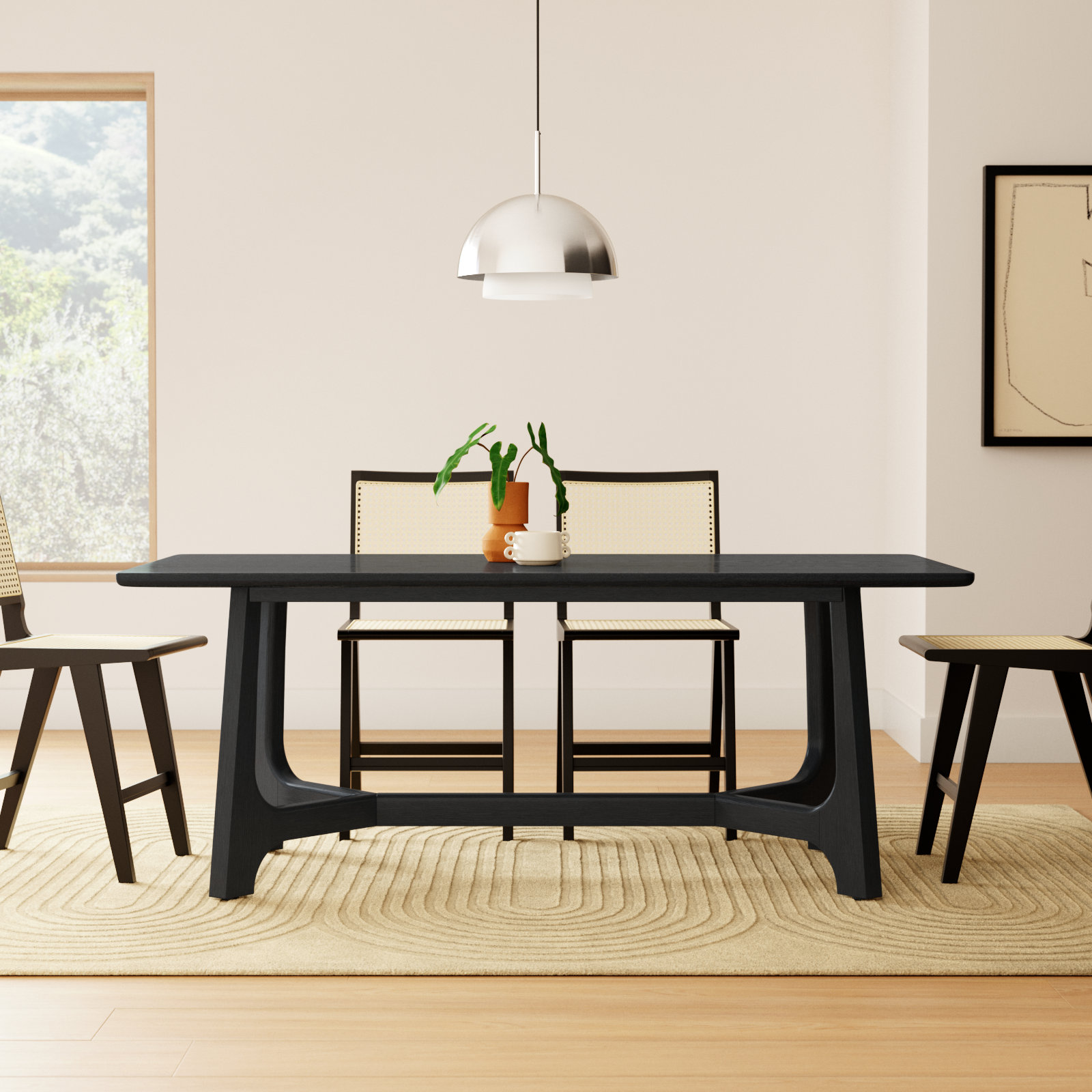 Burk 76" Dining Table, Black