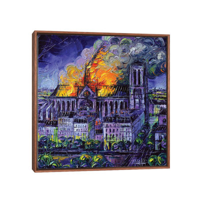 Notre Dame De Paris Fire by Mona Edulesco - Painting on Canvas