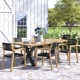 Morones Rectangular Reclaimed Teak 6 Person Indoor Outdoor Dining Set
