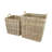 Set Of 2 Grey Square Rattan Baskets