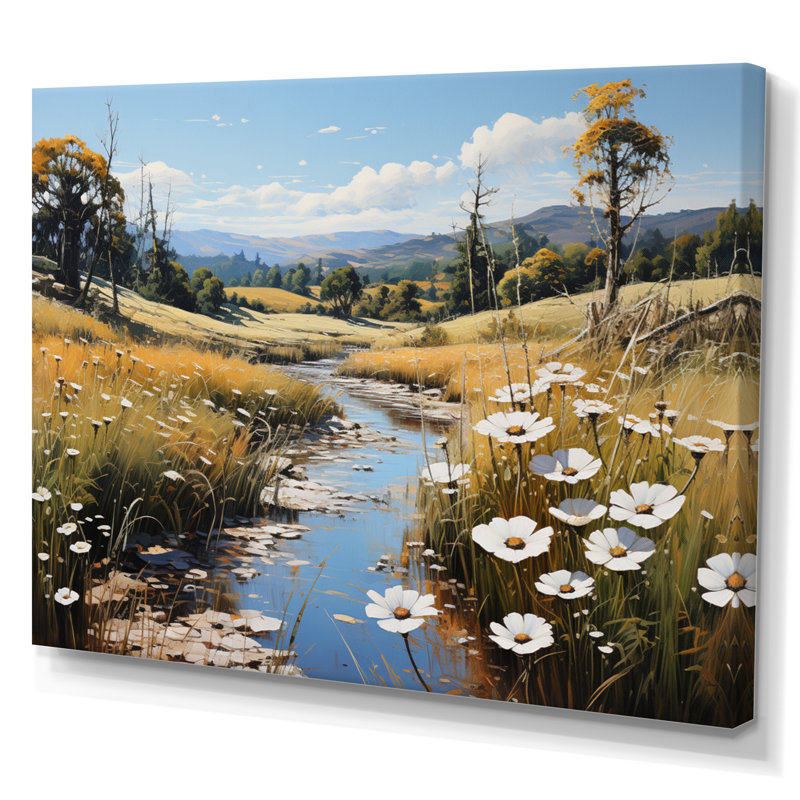 «Meadow Whispers», impression pastorale sur toile, H 24 po x l 32 po, Toile tendue