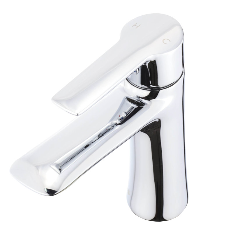 Robinet de salle de bain rond à un trou, Chrome