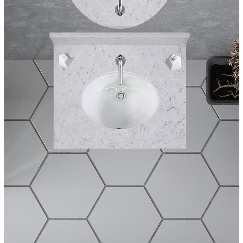 Plateau de meuble-lavabo simple 25 "avec lavabo, Montagne rocheuse