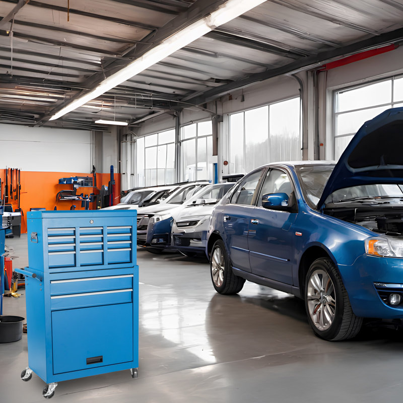 Chariot 8 outils avec boîte détachable - Garage en métal