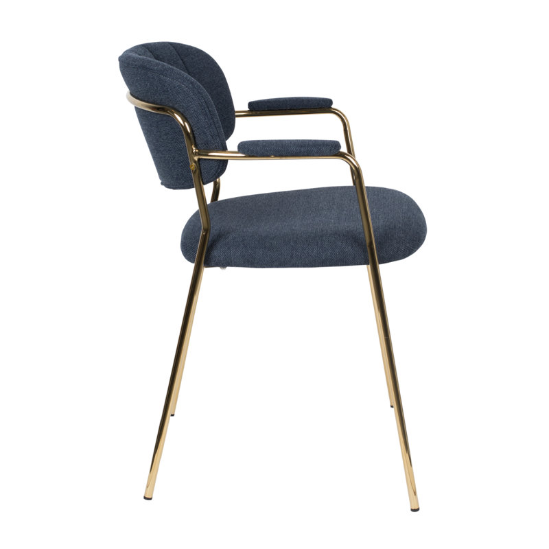 Jolien Upholstered Arm Chair, Pink, Gold