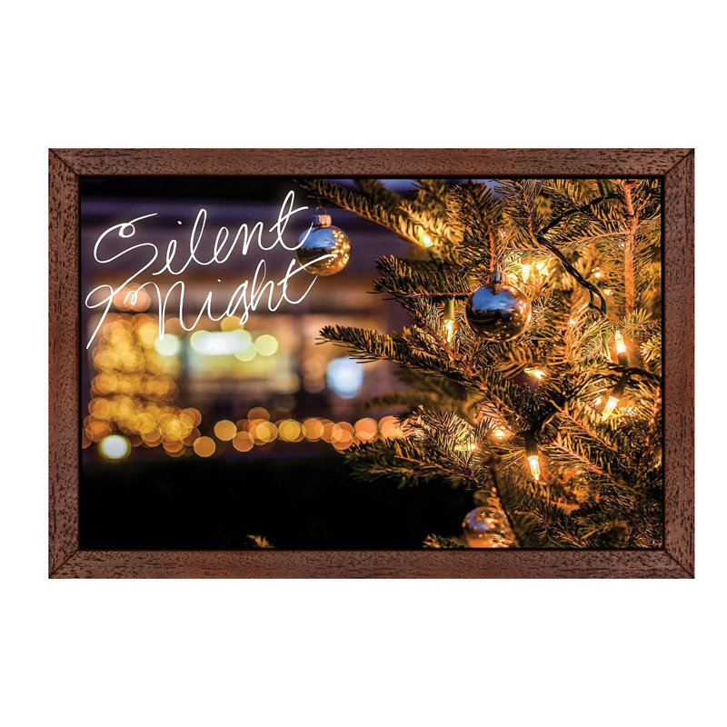 Silent Night by Bill Carson Photography - Floater Frame Print on Canvas, Brown Framed
