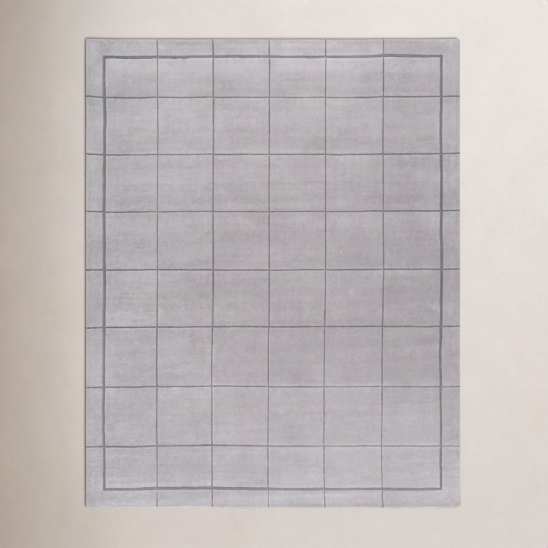 Tapis gris touffeté à la main Mallory, Rectangle 8 pi x 10 pi