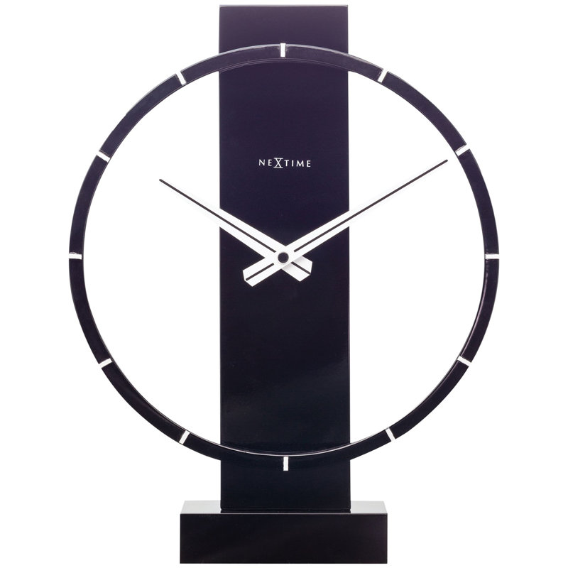 Analogue Metal Quartz Movement / Crystal Tabletop Clock, Black