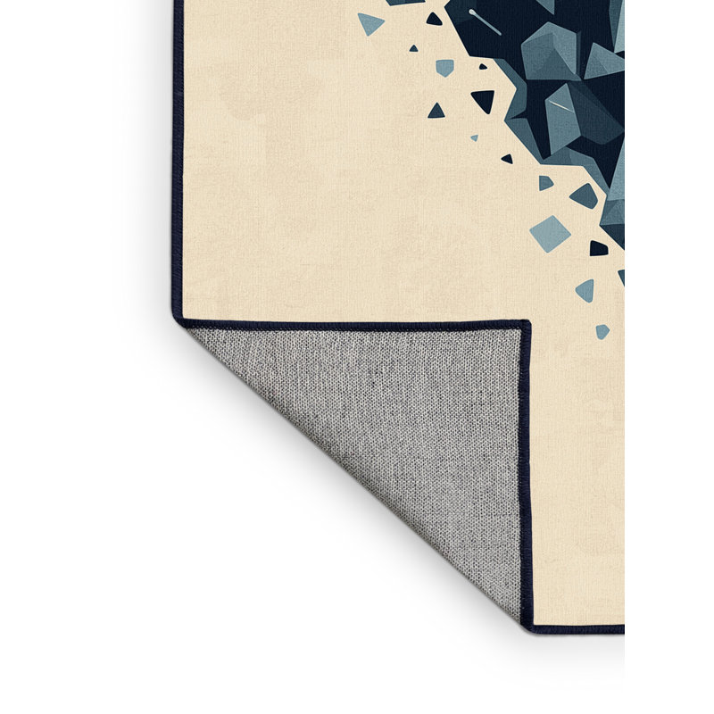 Tapis beige à motif géométrique moderne et contemporain lavable à la machine Pavni Comet Tail, 7 x 9
