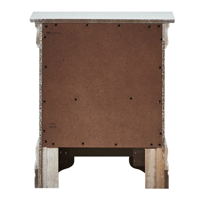Table de chevet élégante en champagne argenté - sans assemblage, 2 tiroirs spacieux, tiroirs décoratifs au choix pour les essentiels de la nuit, look élégant