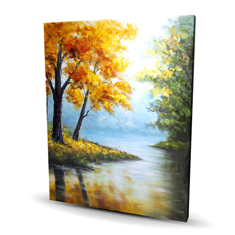Trees by the Lake - Toile de paysages bleus pour la décoration intérieure