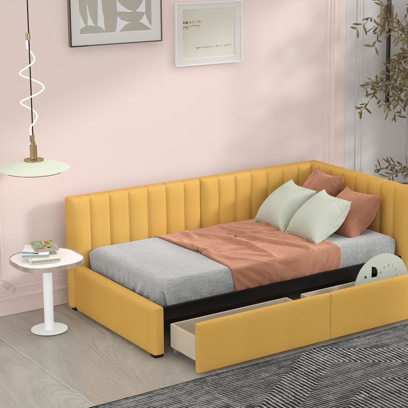 Jordyne Upholstered Daybed, Yellow