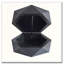 Table basse 36,61 po style rétro Polygon, table basse cylindrique en placage de bois massif-539423457