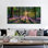  Décoration murale printanière sur toile, images de forêt printanière, peinture de paysage floral, affiche de nature, grand arbre, œuvre pour salon, cadeau de bureau de chambre à coucher, 24 po x 48 po