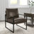 Achilina 24.6'' Wide Vintage Soft Vegan Leather Arm Accent Chair with Removable Backrest-1799444595
