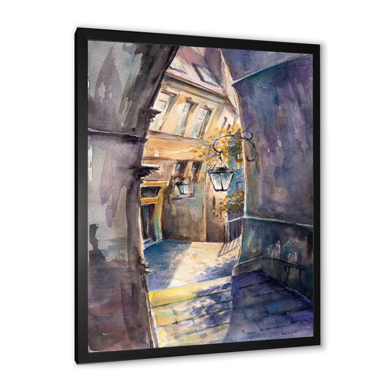 Paris City - Peinture sur toile, Cadre noir, H 20 po x l 12 po x P 1 po