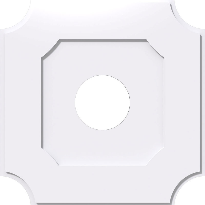 16"OD x 6"ID x 9 1/2"C x 1"P Locke Architectural Grade PVC Contemporary Ceiling Medallion, 1" H x 16" W x 16" D