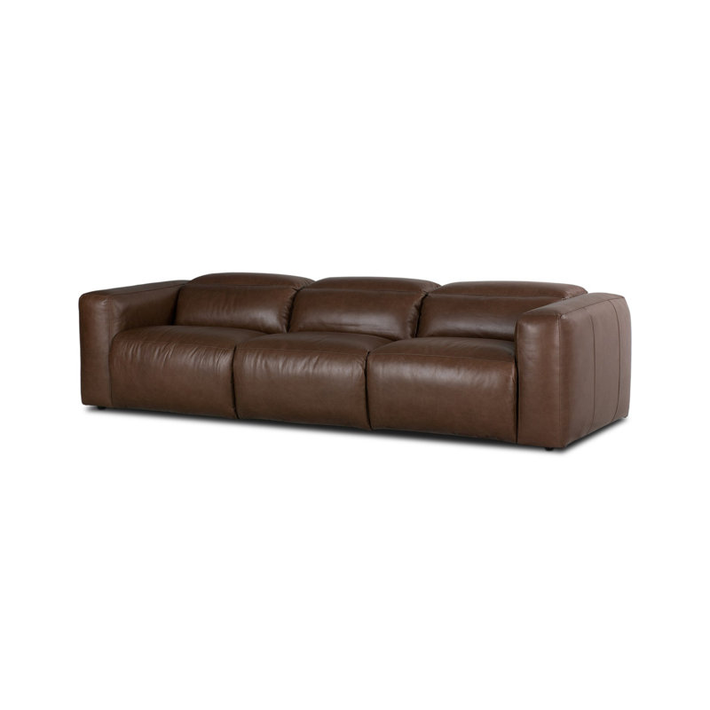Radley 124" Leather Power Reclining Sofa, Sonoma Coco Top Grain Leather