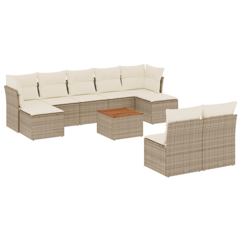 Ensemble de canapé de jardin Vidaxl beige, blanc crème et brun