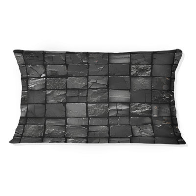 Carreaux de mosaïque noirs modernes - coussin lombaire moderne