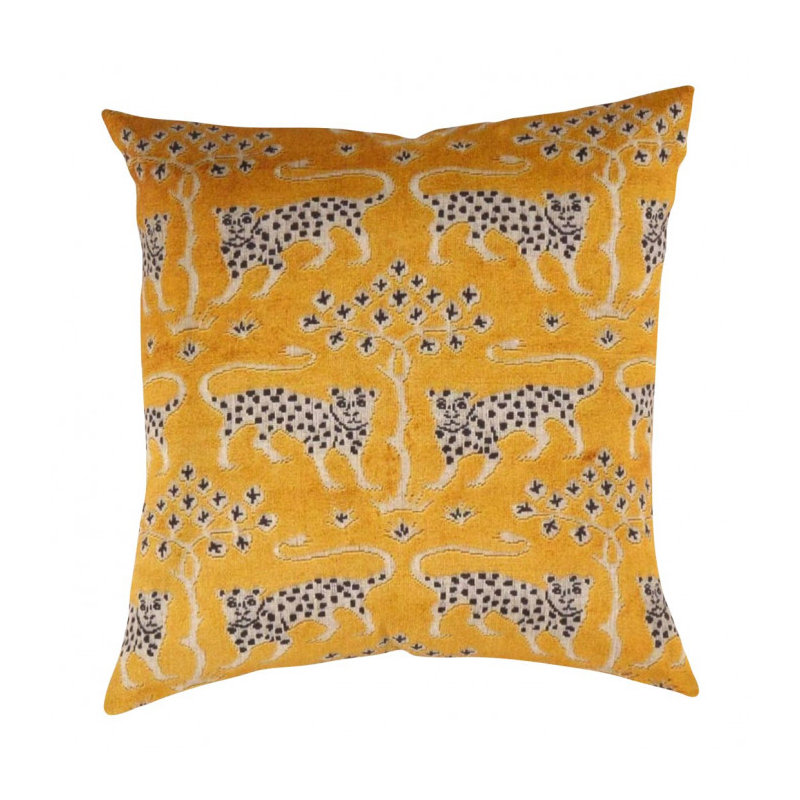 Pasargad Turkish Fine Silk leopard Pillow 16", 16"H x16"W