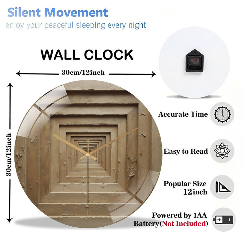 Horloge murale en verre 12 po
