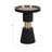 Avel Modern Mango Wood and Iron Accent Table with Sculptural Base and Mixed Material Design