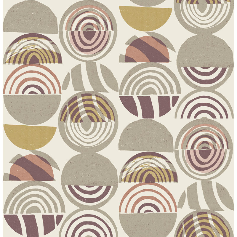 Laguna Retro Geometric Luxury Wallpaper, Sunset