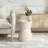 Hourglass Travertine Stone Finish Italian Design MgO Side Accent Table