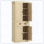 Armoire de cuisine Farmhouse, grande armoire de rangement autoportante avec 4 portes à fermeture douce, 2 tablettes réglables et un tiroir pour la salle à manger