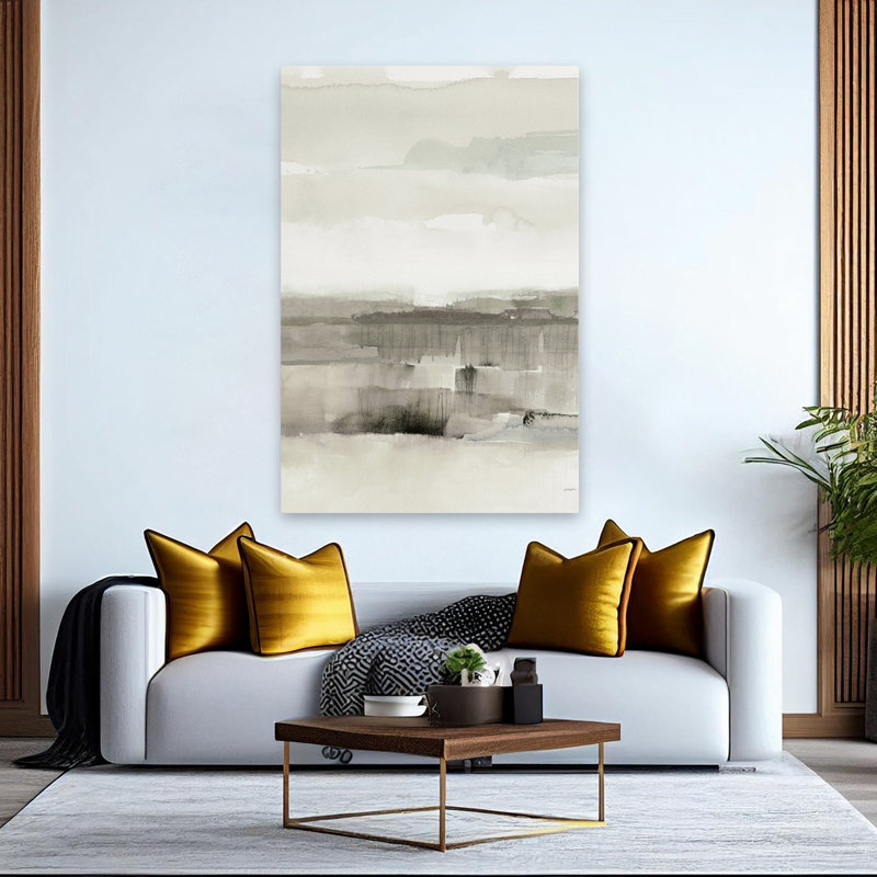Influence moderne et contemporaine de lignes et de couleurs neutres, H 60 po x l 40 po