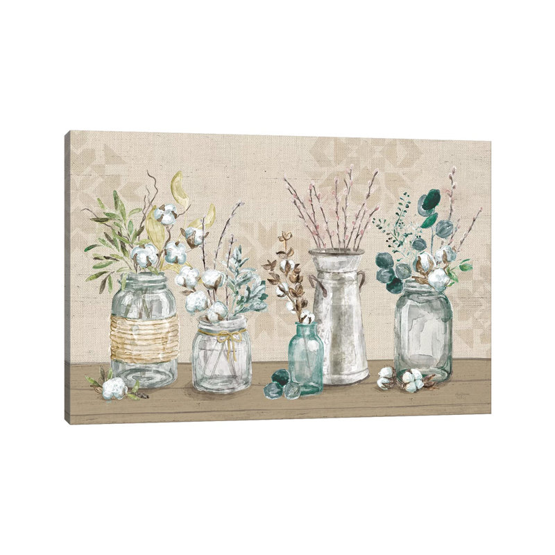 Cotton Bouquet I by Mary Urban - Print on Canvas, Wrapped Canvas, 20.32 cm H x 30.48 cm W