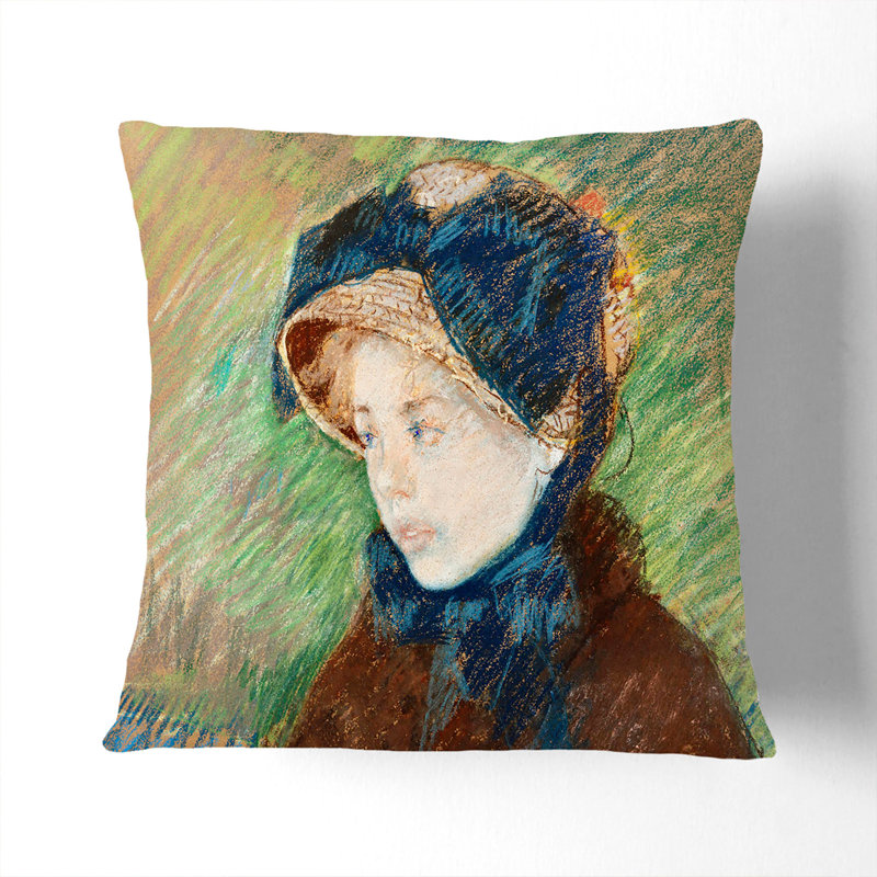 Susan In A Straw Bonnet Square Throw Cushion, 55cm H x 55cm W x 20cm D
