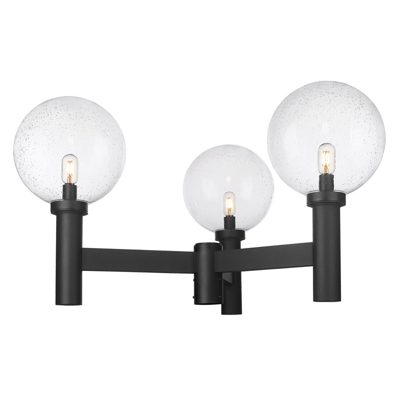 Tête de lanterne noire 3 lumières Milliken, H 22,5 po x l 39 po x P 39 po, Bullé