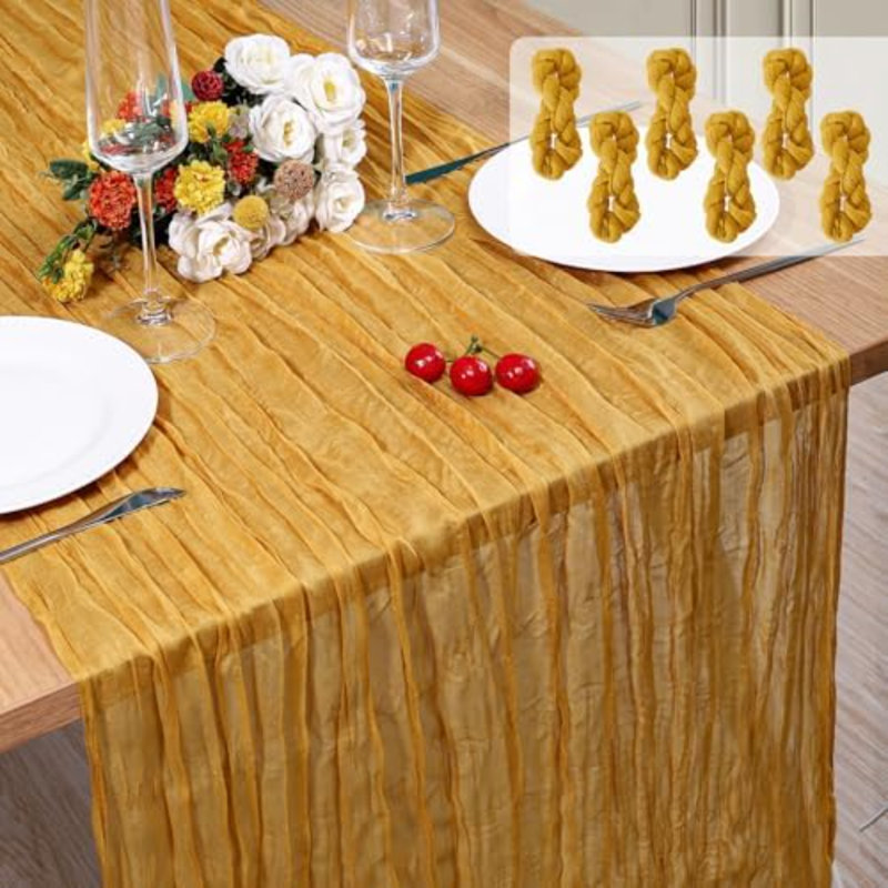 Paquet de 6 chemins de table en étamine 10 pi.