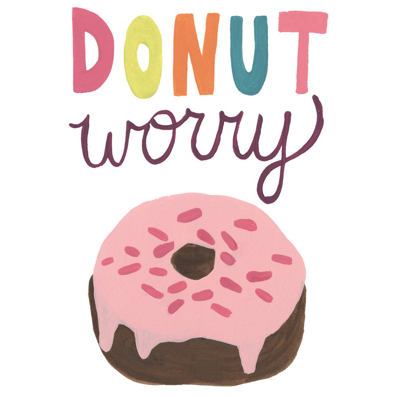Happy Donuts IV - Painting on Canvas, 122 cm H x 81 cm W, Black Floater Frame