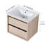 Armoire de salle de bain moderne avec 2 tiroirs et lavabo en céramique blanche - meuble-lavabo mural 24 po Bva02524plo-G-Bl9060b W1286s00034-121108502