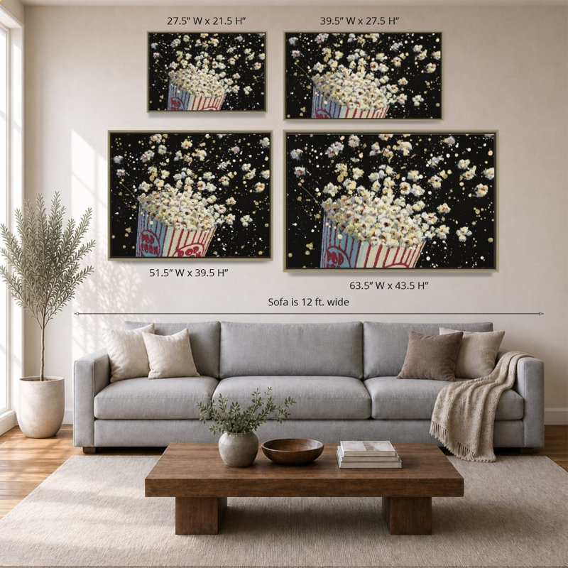 Cinéma Pop par James Wiens - impression sur toile, Champagne, H 44 po x l 64 po
