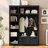 3-in-1 Hall Tree with Overhead Storage Cabinet, 3 Adjustable Side Shelves, 4 Heavy-Duty Hooks, 2 Spacious Drawers, Grooved Back Panel Design, Contrasting Seat Bench-129768524