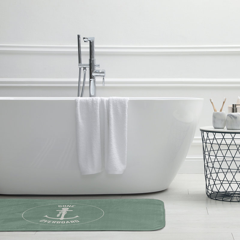Tapis de bain Nautical Nights, L 21 po x L 34 po, Vert